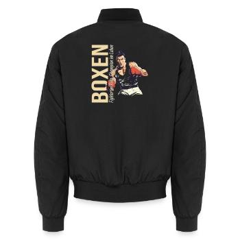 Fighter im Ring - Champion im Leben - Unisex Bomberjacke - Schwarz - Hinten - AI Model Male 185 light (185cm)