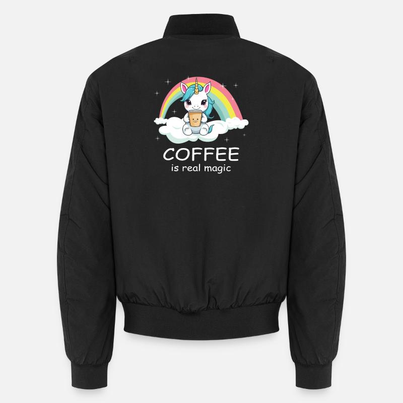 Süßes Kaffee Einhorn Unisex Bomberjacke