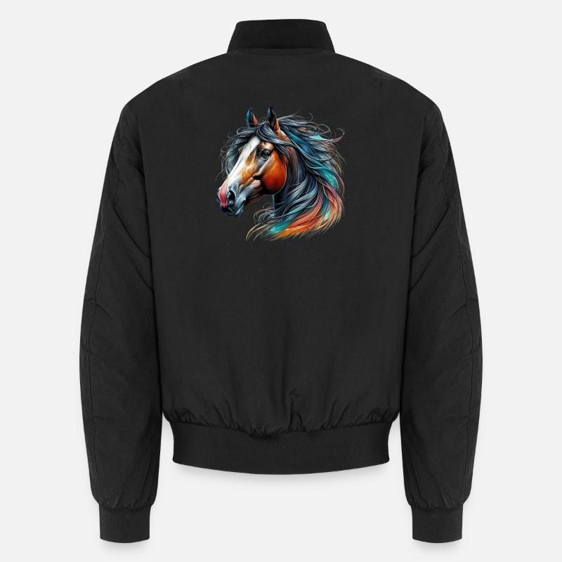 Pferd - Unisex Bomberjacke - Schwarz