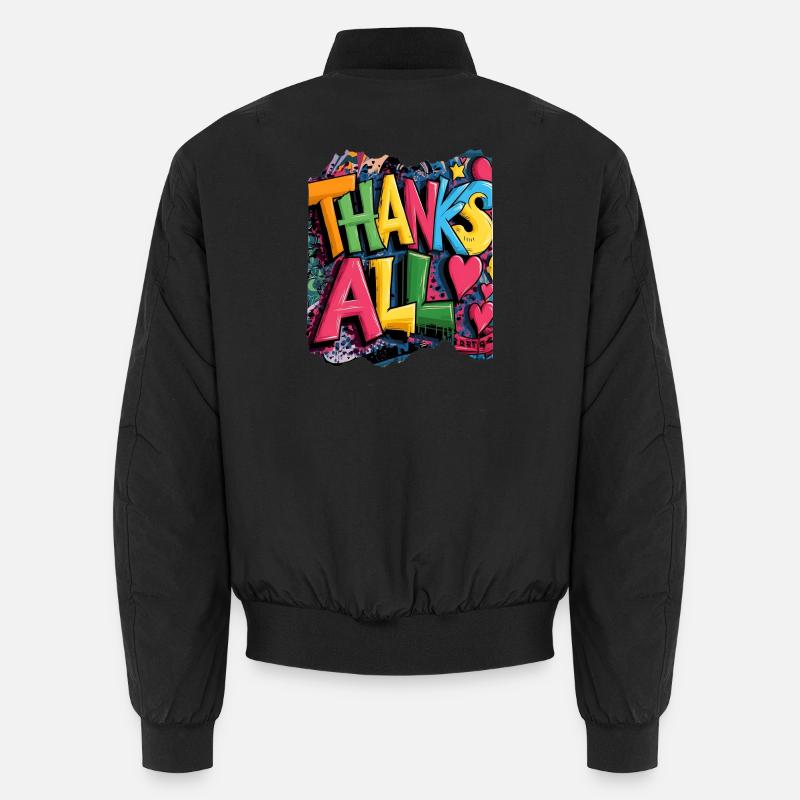 Frohes Dankeschön Graffiti Design Unisex Bomberjacke