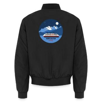 Norvège Naviguer dans les fjords avec Hurtigruten - Bomber unisexe - noir - Dos - AI Model Male 185 light (185cm)
