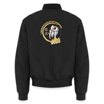 Lebensphilosophie der Harmonie - Judo - Unisex Bomberjacke - Schwarz - Hinten - AI Model Male 185 light (185cm)