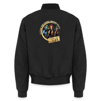 Pferde sind Spiegel unserer Seele - Unisex Bomberjacke - Schwarz - Hinten - AI Model Male 185 light (185cm)
