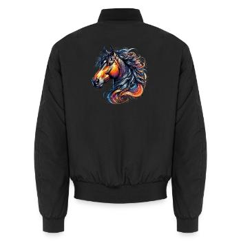 Pferd - Unisex Bomberjacke - Schwarz - Hinten - AI Model Male 185 light (185cm)