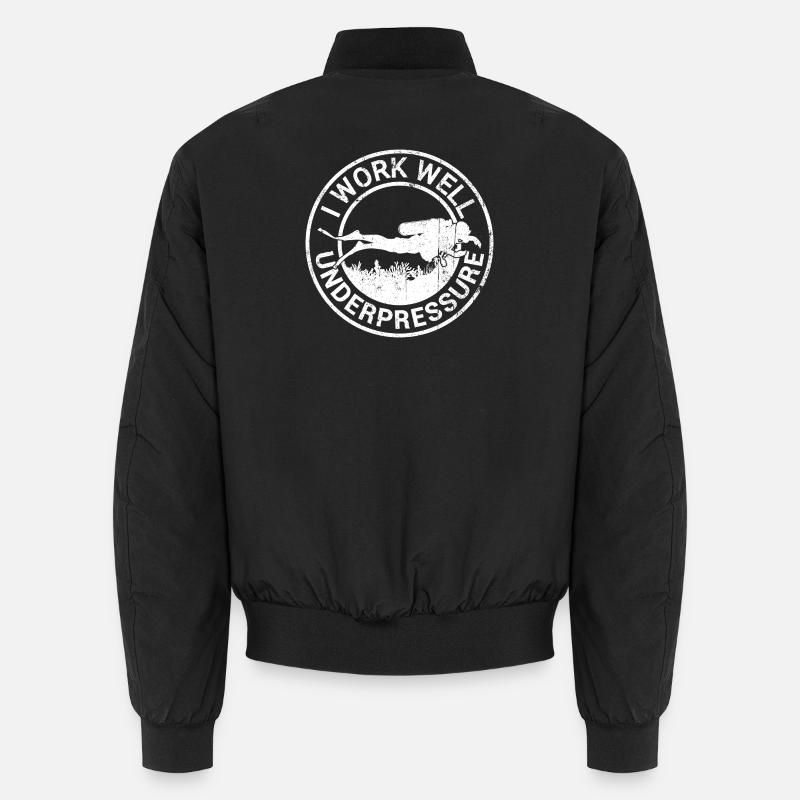 Under Pressure Diver Emblem - Unisex Bomber Jacket - black