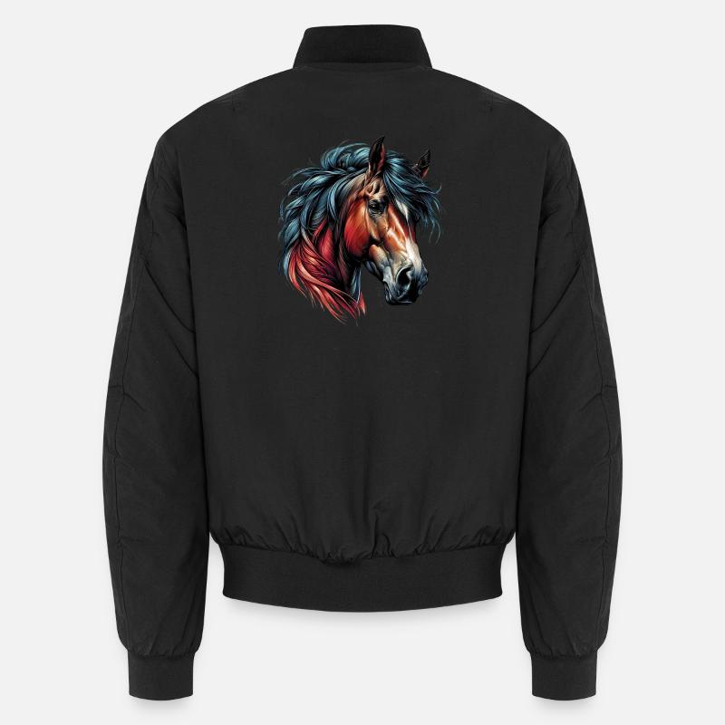 Pferd - Unisex Bomberjacke - Schwarz