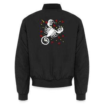 Skorpion-Farbe - Unisex Bomberjacke - Schwarz - Hinten - AI Model Male 185 light (185cm)
