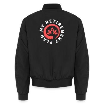Yoga - Unisex Bomber Jacket - black - Back - AI Model Male 185 light (185cm)