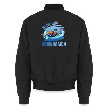 Meine DNA - Schwimmen - Unisex Bomberjacke - Schwarz - Hinten - AI Model Male 185 light (185cm)