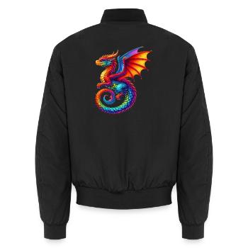 Drache - Unisex Bomberjacke - Schwarz - Hinten - AI Model Male 185 light (185cm)