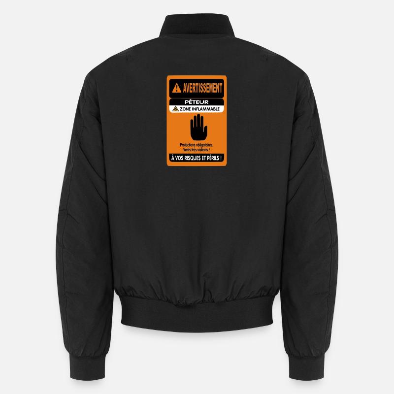 Farting Warning - Unisex Bomber Jacket - black