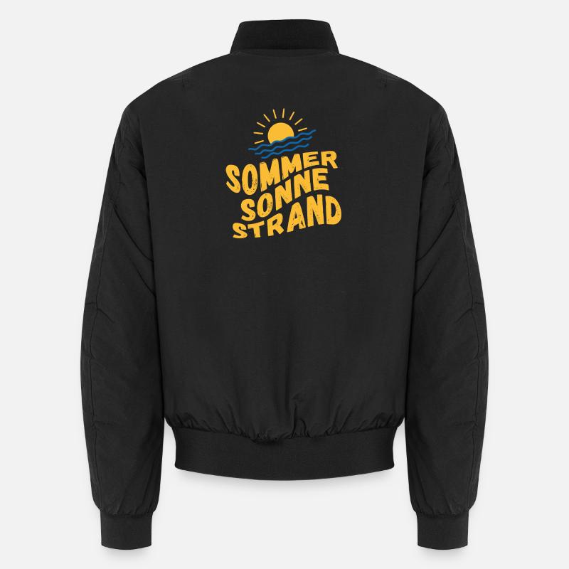 Summer, sun, beach and sea - Unisex Bomber Jacket - black