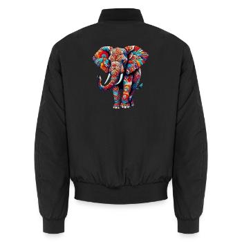 Éléphant - Bomber unisexe - noir - Dos - AI Model Male 185 light (185cm)