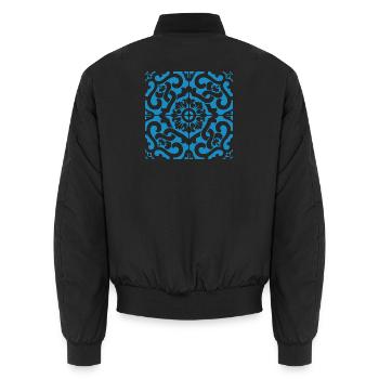 Portugal Blaue Fliesen 1 - Unisex Bomberjacke - Schwarz - Hinten - AI Model Male 185 light (185cm)