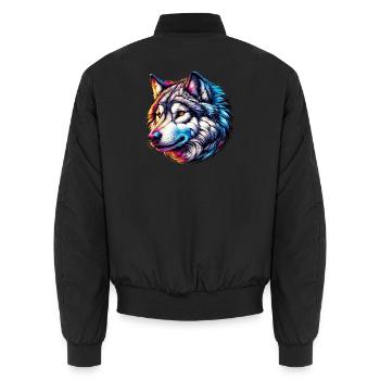 Loup - Bomber unisexe - noir - Dos - AI Model Male 185 light (185cm)