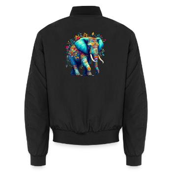 Éléphant - Bomber unisexe - noir - Dos - AI Model Male 185 light (185cm)