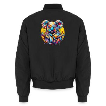 Koala - Unisex Bomberjacke - Schwarz - Hinten - AI Model Male 185 light (185cm)