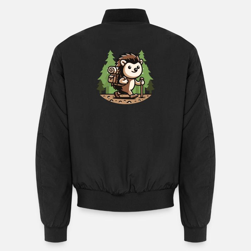 Wanderwanderer: Der Wanderigel - Unisex Bomberjacke - Schwarz