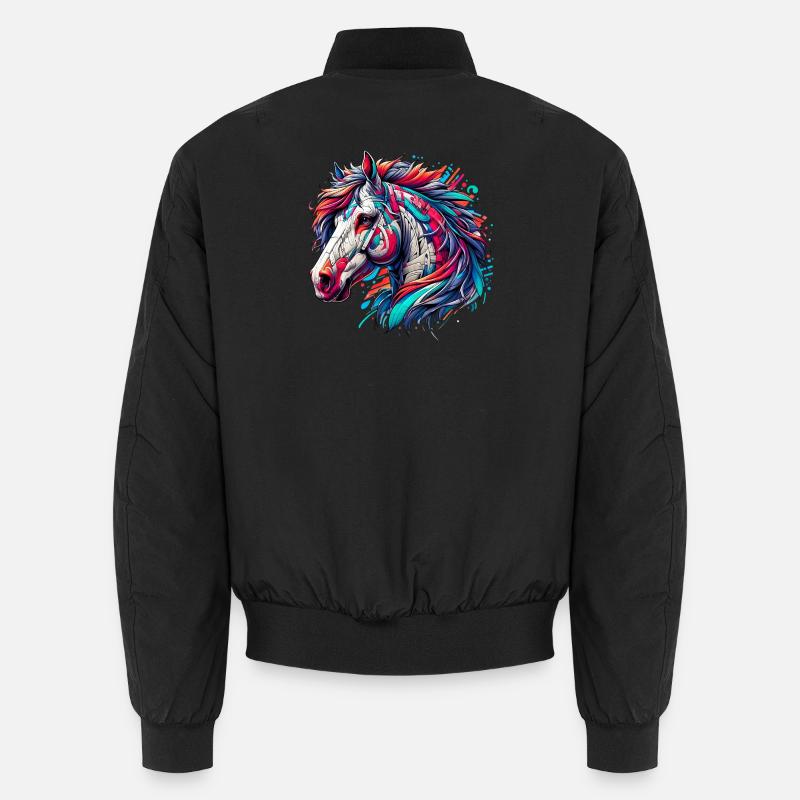 Horse - Unisex Bomber Jacket - black
