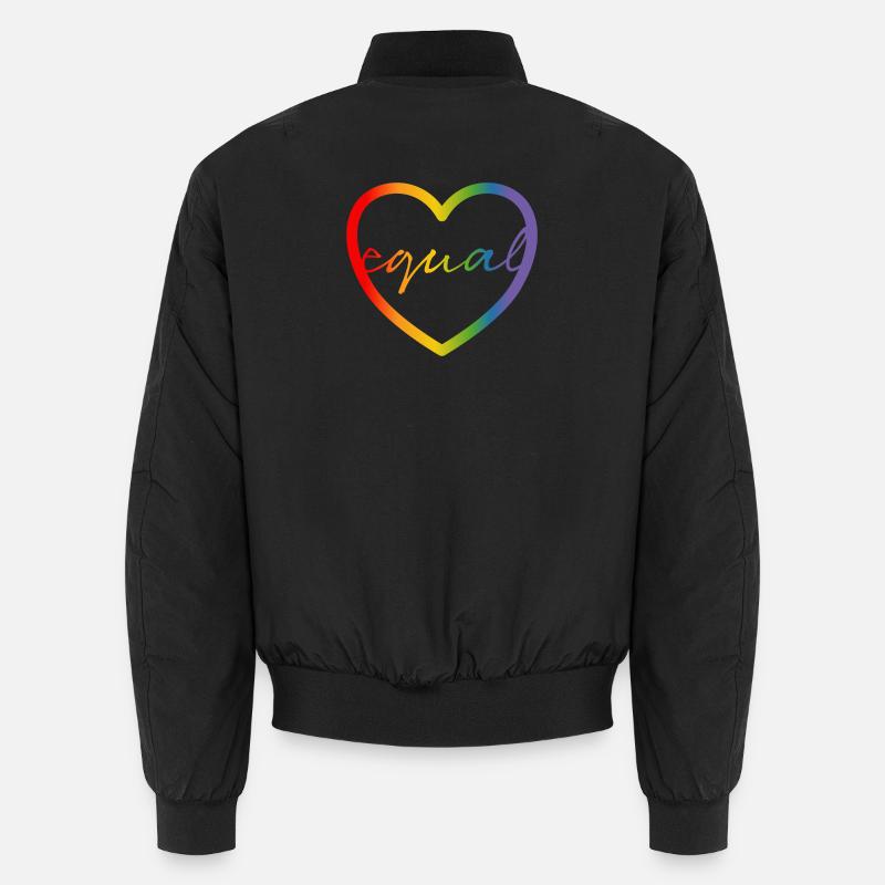 LGBT CSD Gay Shirt equal - Unisex Bomber Jacket - black