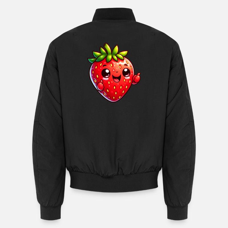Erdbeer-Erdbeeren - Unisex Bomberjacke - Schwarz