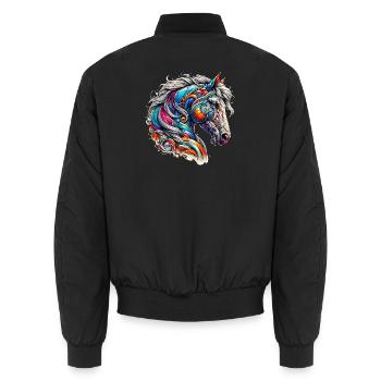 Cheval - Bomber unisexe - noir - Dos - AI Model Male 185 light (185cm)