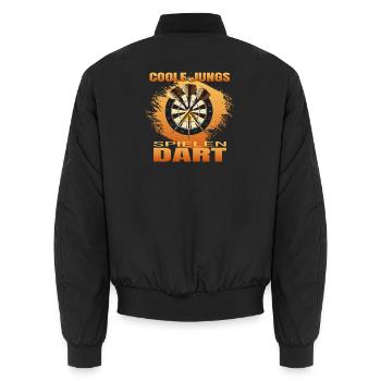 Coole Jungs spielen Dart - Unisex Bomberjacke - Schwarz - Hinten - AI Model Male 185 light (185cm)