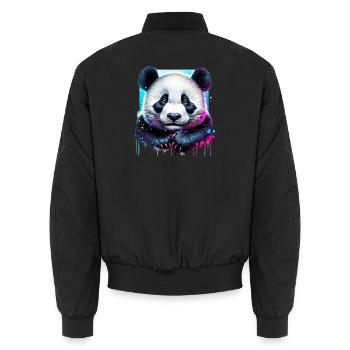 Panda - Unisex Bomberjacke - Schwarz - Hinten - AI Model Male 185 light (185cm)