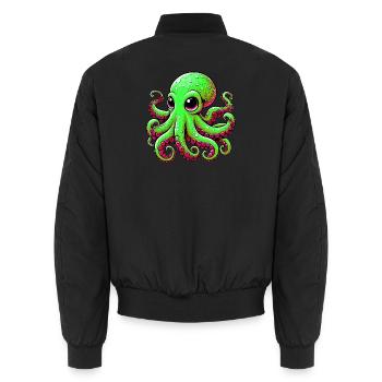 Octopus - Unisex Bomber Jacket - black - Back - AI Model Male 185 light (185cm)