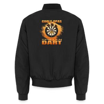 Coole Opas spielen Dart - Unisex Bomberjacke - Schwarz - Hinten - AI Model Male 185 light (185cm)