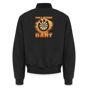 Coole Männer spielen Dart - Unisex Bomberjacke - Schwarz - Hinten - AI Model Male 185 light (185cm)