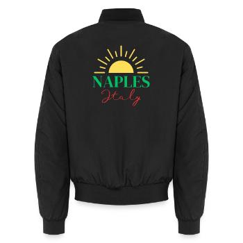 Lebendiges Neapel, Italien, Sun Design - Unisex Bomberjacke - Schwarz - Hinten - AI Model Male 185 light (185cm)