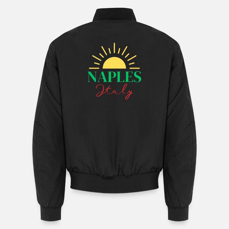 Vibrant Naples Italy Sun Design - Unisex Bomber Jacket - black