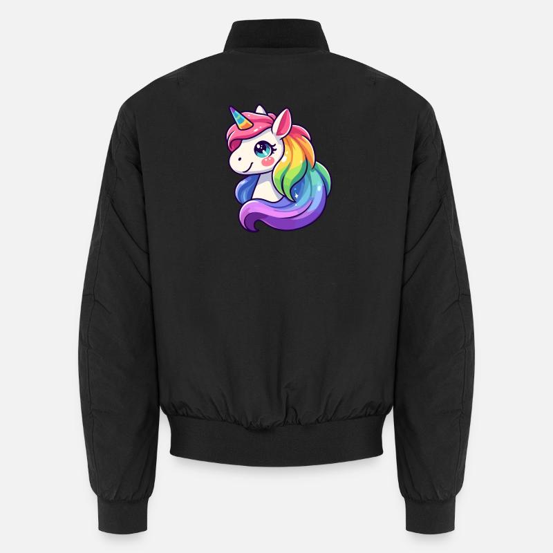 Radiant Rainbow Unicorn: The Mythical Mare Unisex Bomber Jacket