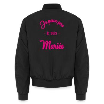EVJF. MARIEE - Bomber unisexe - noir - Dos - AI Model Male 185 light (185cm)