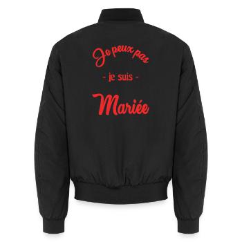 JE PEUX PAS JE SUIS MARIEE - Bomber unisexe - noir - Dos - AI Model Male 185 light (185cm)