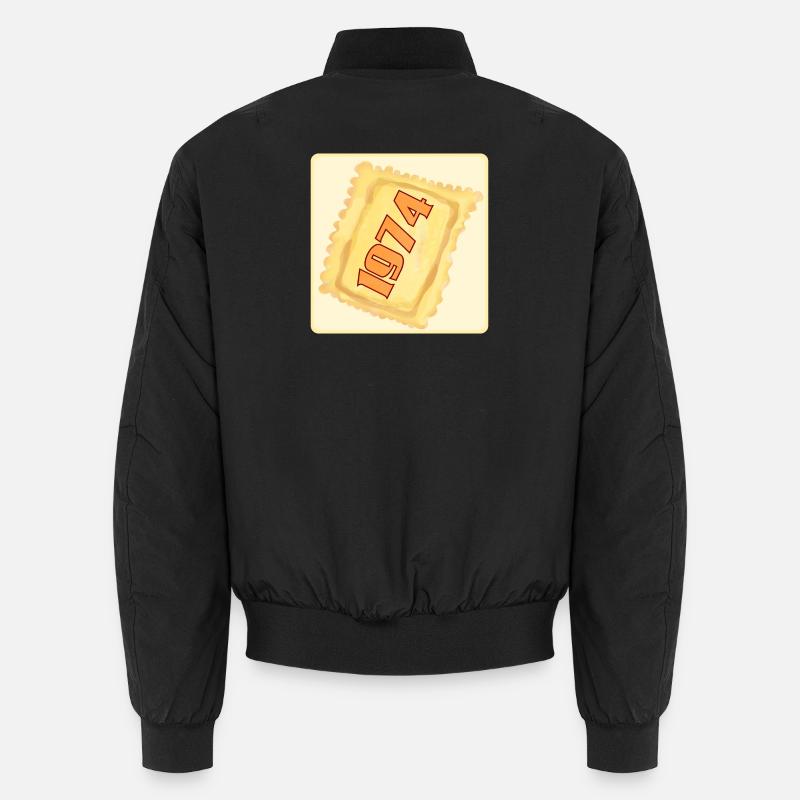 52nd BIRTHDAY 1974 PASTA - Unisex Bomber Jacket - black