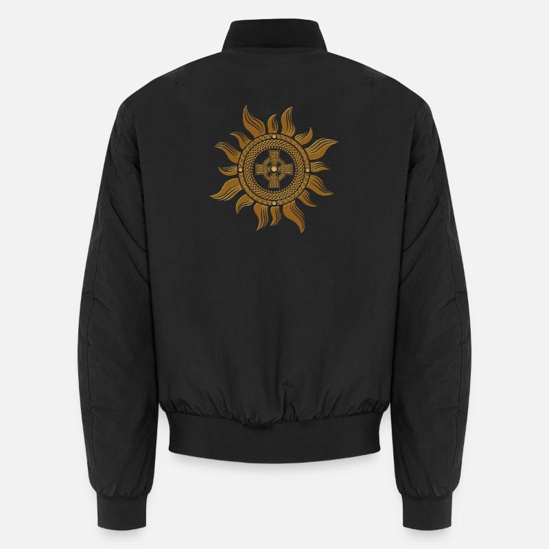 La croix celtique dorée. Bomber unisexe