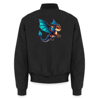Drache - Unisex Bomberjacke - Schwarz - Hinten - AI Model Male 185 light (185cm)