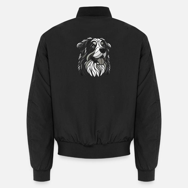 Tête de chien bouvier bernois noir et blanc Bomber unisexe