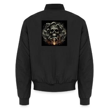 Skull and snakes - Unisex Bomber Jacket - black - Back - AI Model Male 185 light (185cm)