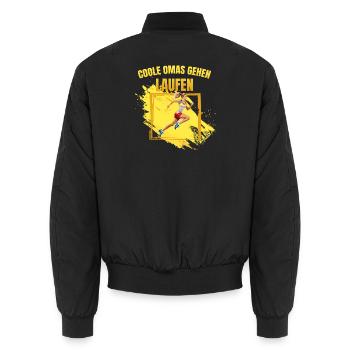 Coole Omas gehen Laufen - Unisex Bomberjacke - Schwarz - Hinten - AI Model Male 185 light (185cm)