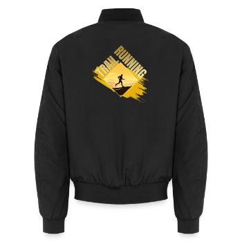 Trail Running - Unisex Bomberjacke - Schwarz - Hinten - AI Model Male 185 light (185cm)