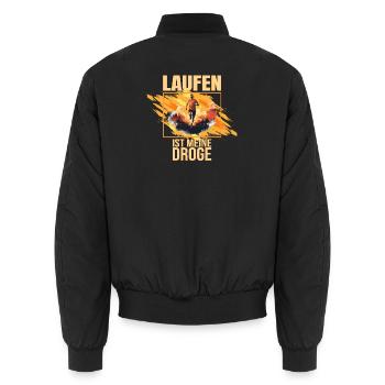 Laufen ist meine Droge - Unisex Bomberjacke - Schwarz - Hinten - AI Model Male 185 light (185cm)