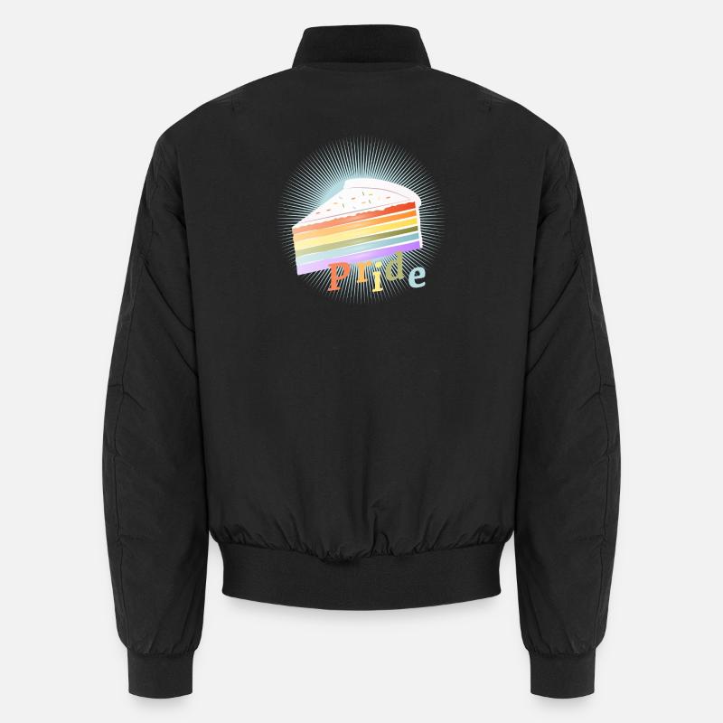 Morceau de gâteau arc-en-ciel aux couleurs pastel délicates Bomber unisexe