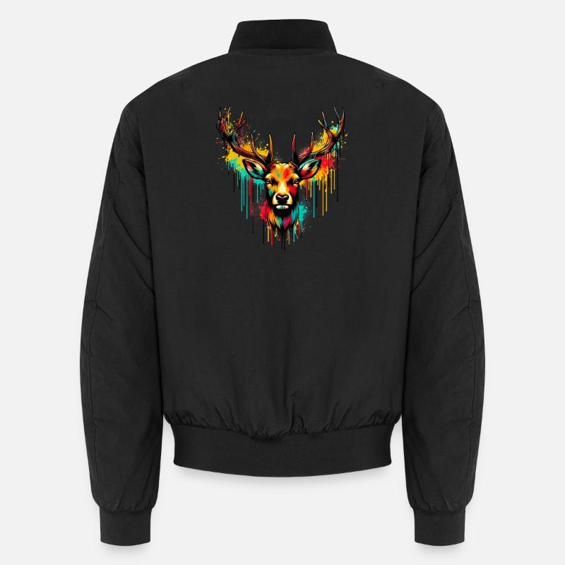Hirsch - Unisex Bomberjacke - Schwarz