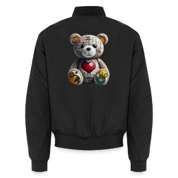 Orso orsacchiotto Teddybär - Unisex Bomberjacke - Schwarz - Hinten - AI Model Male 185 light (185cm)