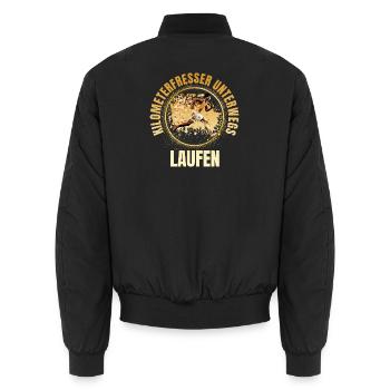 Kilometerfresser unterwegs - Unisex Bomberjacke - Schwarz - Hinten - AI Model Male 185 light (185cm)