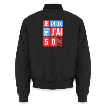je peux pas j'ai 50 ans - Bomber unisexe - noir - Dos - AI Model Male 185 light (185cm)