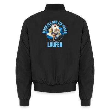 Laufen: Mehr als nur ein Hobby - Unisex Bomberjacke - Schwarz - Hinten - AI Model Male 185 light (185cm)